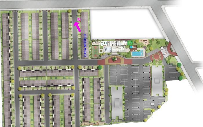 A perspectiva da implantação do empreendimento, com a situação das casas e das torres no terreno, é apresentada na figura 19.