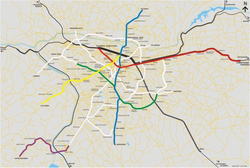 Rede 2010 Operadoras Metropolitanas 8 Atual 2010 2015 Essencial Extensão (km)