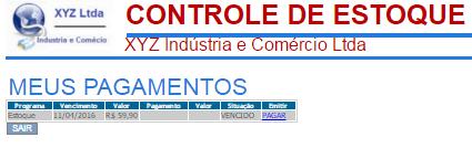 Meus Pagamentos Nesta tela ficam registrados os pagamentos efetuados e em aberto.