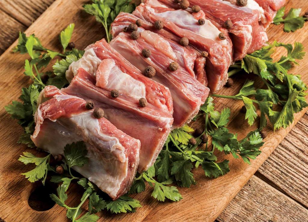 ORIGEM SEGURA Cortes de carne suína com baixo teor de gordura, regularidade e