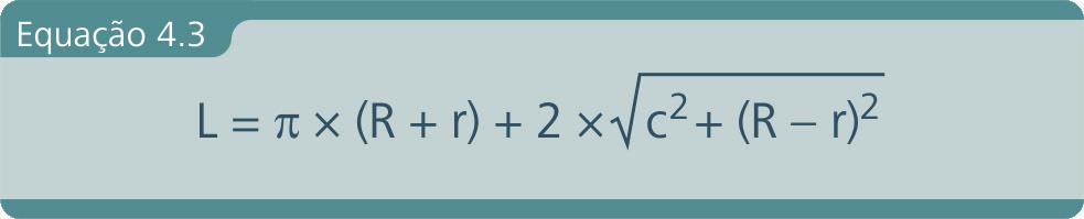 Para o calculo do comprimento da correia aberta, utilizada em polias de diâmetros diferentes, Figura 4.13, utiliza-se a seguinte expressão: 4.3.2.