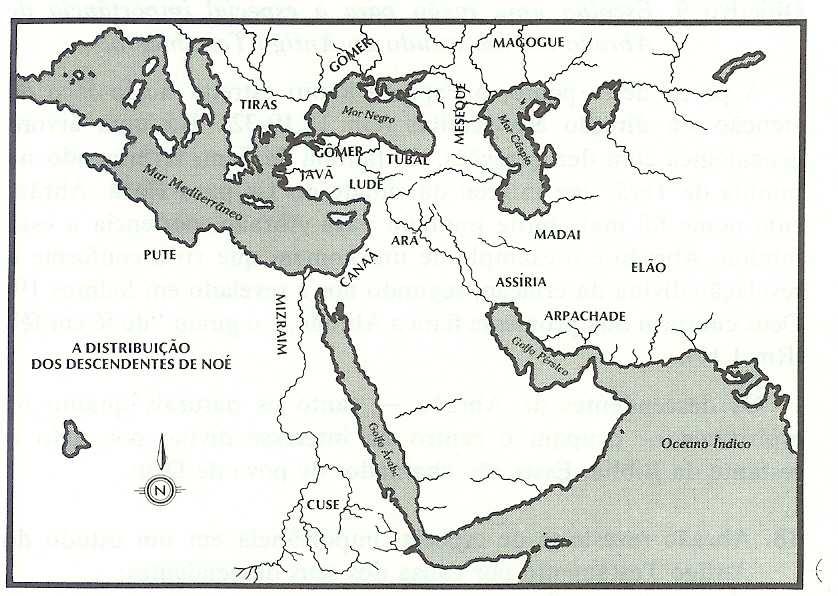Os filhos de Jafé estabeleceram-se na área dos mares Negro e Cáspio, e daí para oeste até a Espanha (Génesis 10:2-5). É possível que os povos germânicos descendam deles (Asquenas?). Três dos filhos de Cão foram para a África (vs.