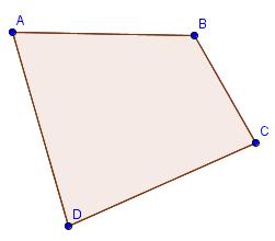 quadrilátero é um polígono com quatro lados. Se traçarmos uma diagonal, por exemplo AC, decompomos o quadrilátero em dois triângulos, o triângulo ABC e o triângulo ACD.