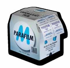 Parafilm M Filme de alta aderência utilizado para vedação de frascos, placas de cultivo, vidrarias em geral.