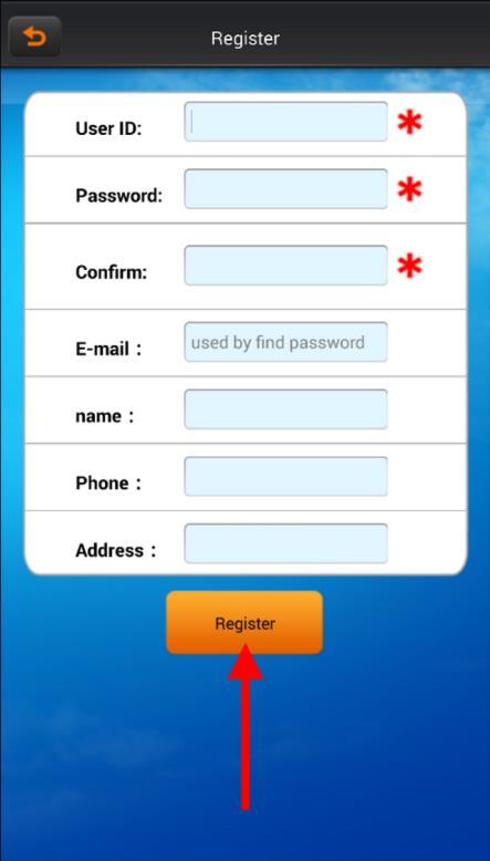 User ID: Digite um nome de usuário único e grave ou anote. Password: Digite uma senha de sua preferência e grave ou anote.