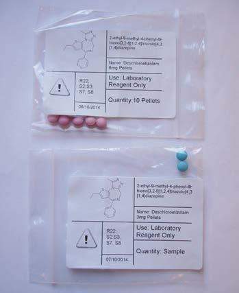 Relatório sobre os mercados de droga na UE Novas substâncias psicoativas O mercado europeu FIGURA 7 Deschloroetizolam vendido como produto químico de investigação O número, o tipo e a disponibilidade