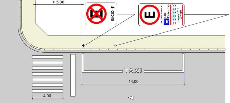 entre veículos, raio de giro, deve-se proibir o estacionamento e a parada com a placa de "Proibido Parar