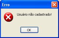 Na 1ª execução, o usuário e a senha serão padrões(usuário: admin senha: admin), para maior segurança altere o usuário e a senha em cadastro de usuários. Ver Criando usuários.