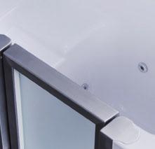 Porta lateral de aço inox e vidro temperado de 8 mm