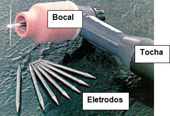 Eletrodo de tungstênio (tungsten electrode) eletrodo metálico, não consumível, usado em soldagem, corte a arco elétrico ou metalização a plasma, feito principalmente de tungstênio (figura 17).
