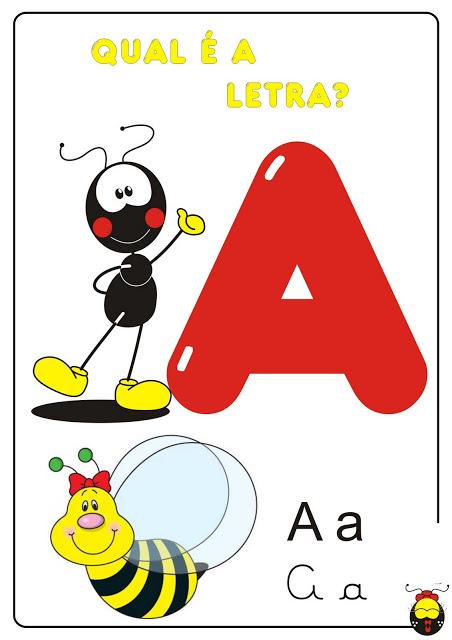 Leitura de imagens alfabeto Colorido Alfabeto colorido para ensinar as crianças a ler e escrever, todas as letras do alfabeto: A, B, C, D, E, F, G, H,