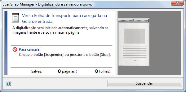 Usando o ScanSnap de várias formas (Windows) 7. Pressione o botão [Scan/Stop] do ScanSnap para iniciar a digitalização.