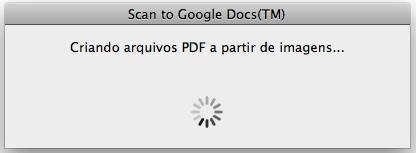 Ações (Mac OS) Se a conta Google não for especificada na janela [Scan to Google Docs(TM) - Opções] do passo 4., a janela [Scan to Google Docs(TM)] será exibida.