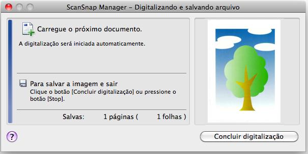 Usando o ScanSnap de várias formas (Mac OS) 9. Pressione o botão [Scan/Stop] do ScanSnap para iniciar a digitalização.