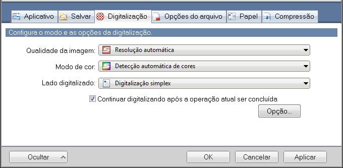 Configurando o ScanSnap Manager (Windows) Operações com o Quick menu desativado Visão geral Visão detalhada A janela de configurações do ScanSnap será exibida conforme o último modo de visualização
