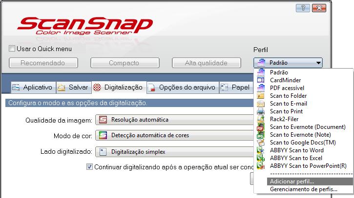 Configurando o ScanSnap Manager (Windows) 3.