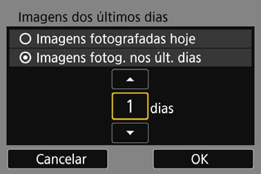 Especificar Imagens Visualizáveis 5 Selecione um item. Selecione [OK] e carregue em <0> para apresentar o ecrã de definição.
