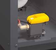 O compressor e o secador por refrigeração são instalados em cabines separadas. Assim, o secador fica protegido do calor que irradia do compressor e aumenta a segurança operacional.