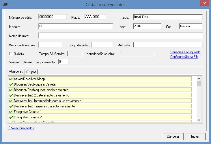 CONTROLLOC Tela do Cadastro de