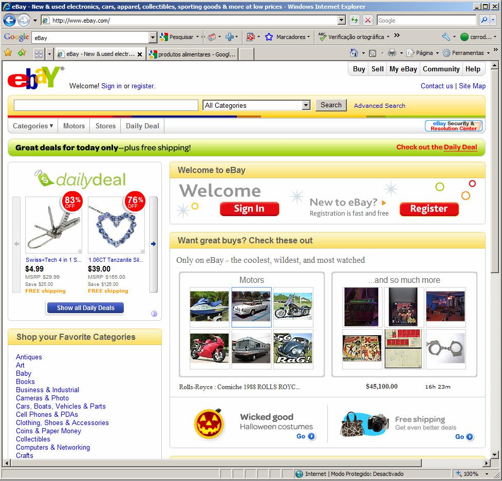 Comércio Electrónico e a Internet Negócio electrónico e e-commerce Também em 1995, Pierre Omidyar, um programador informático, começou a programar um sítio Web a que chamou AuctionWeb (WebLeilões),