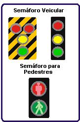 de Regulamentação Para Veículos: composta por luzes vermelho, verde e amarelo.