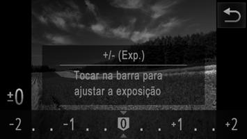 Brilho da Imagem (Compensação de Exposição) Fotografias Ajustar o Brilho da Imagem (Compensação de Exposição) Filmes A exposição padrão definida pela câmara pode ser ajustada em incrementos de 1/3 de