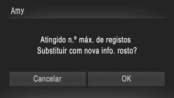 Utilizar o ID de Rosto Substituir e Adicionar Informações de Rosto Pode substituir informações de rosto existentes por informações novas.