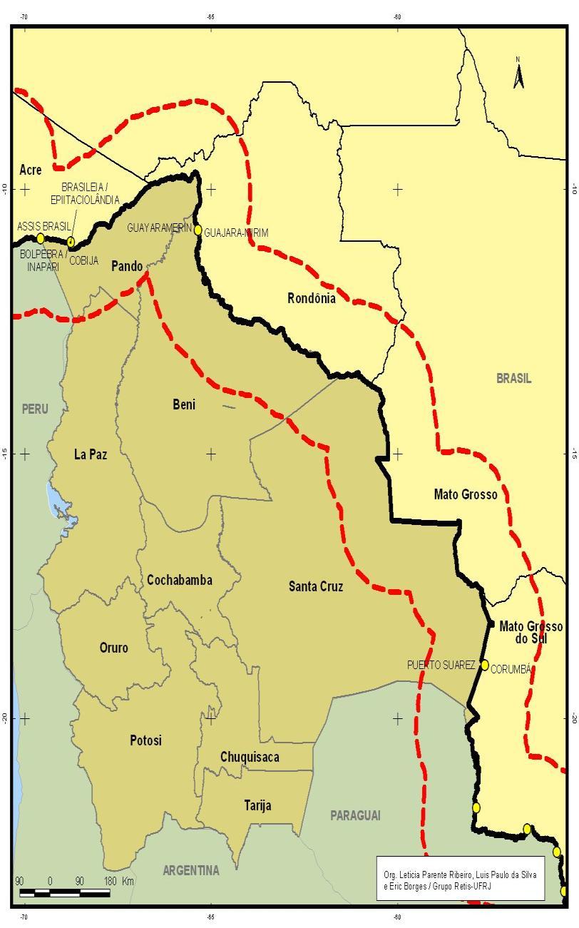 Mapa 1 - Zona de fronteira Brasil-Bolívia Fonte: IBGE.