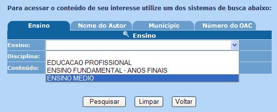 OAC produzido para o Ensino Médio.