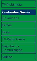 Voltando para a página da disciplina, vemos no menu esquerdo algumas opções comuns em todas as disciplinas.