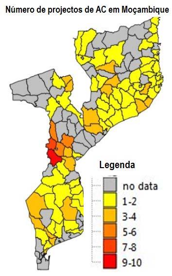 INVENTÁRIO DE PROJECTOS Historial do uso de AC em Moçambique Programa Sasakawa Global 2000 promoveu a AC desde 1996 o Plantio directo/no-till com Glifosato (Roundup) O Projecto de Promoção Económica