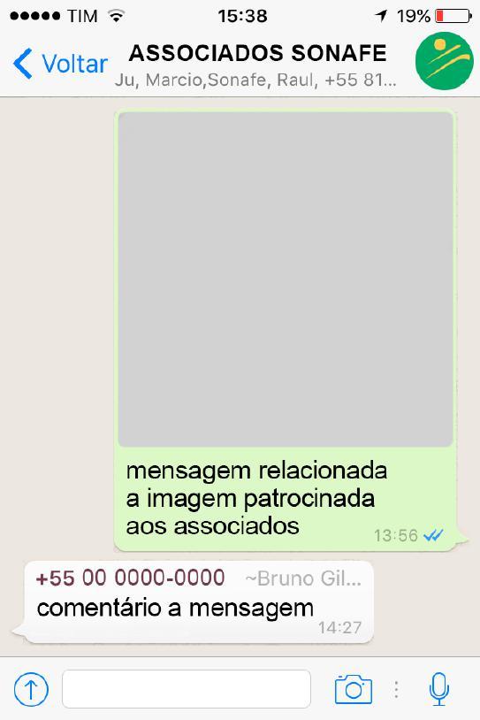 SONAFE BRASIL whatsapp VÍDEO YOUTUBE IMAGEM WHATS postagem no grupo de associados Sonafe Brasil imagem + texto de mensagem
