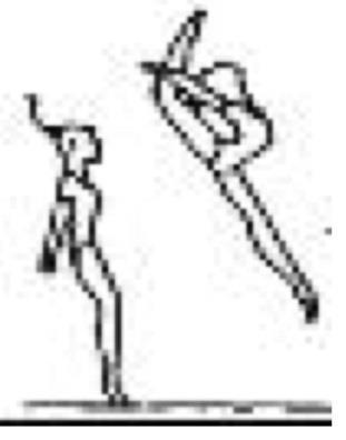 Salto afastado carpado com ou sem giro Exigência Ambas as pernas acima da horizontal Painel D > 135 ângulo do quadril Sem ou outro VD Painel E Posição incorreta das pernas (assimétrico) - 0,10 (falha