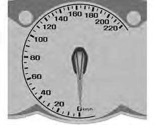Velocímetro O velocímetro mostra a velocidade do veículo em quilômetros por hora (km/h) ou milhas por hora (mph).