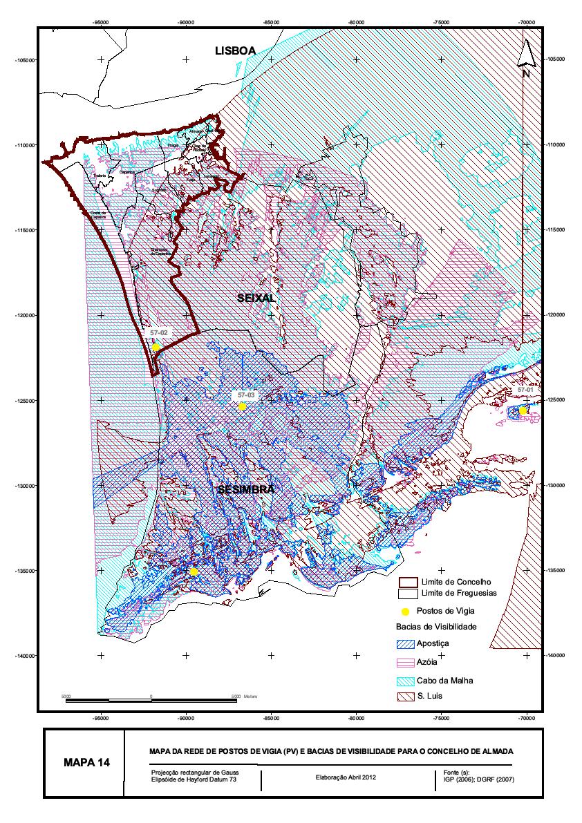 Anexo VIII - Mapa de Rede de Postos de Vigia (PV) e Bacias de