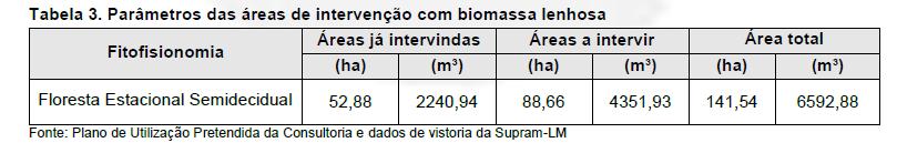 Estes dados não coincidem com os da tabela 2: Uso e ocupação do solo da área de intervenção, pagina 8 do parecer único PROTOCOLO SIAM Nº 937276/2011 Como também constam no item 4 Desmatamento - na