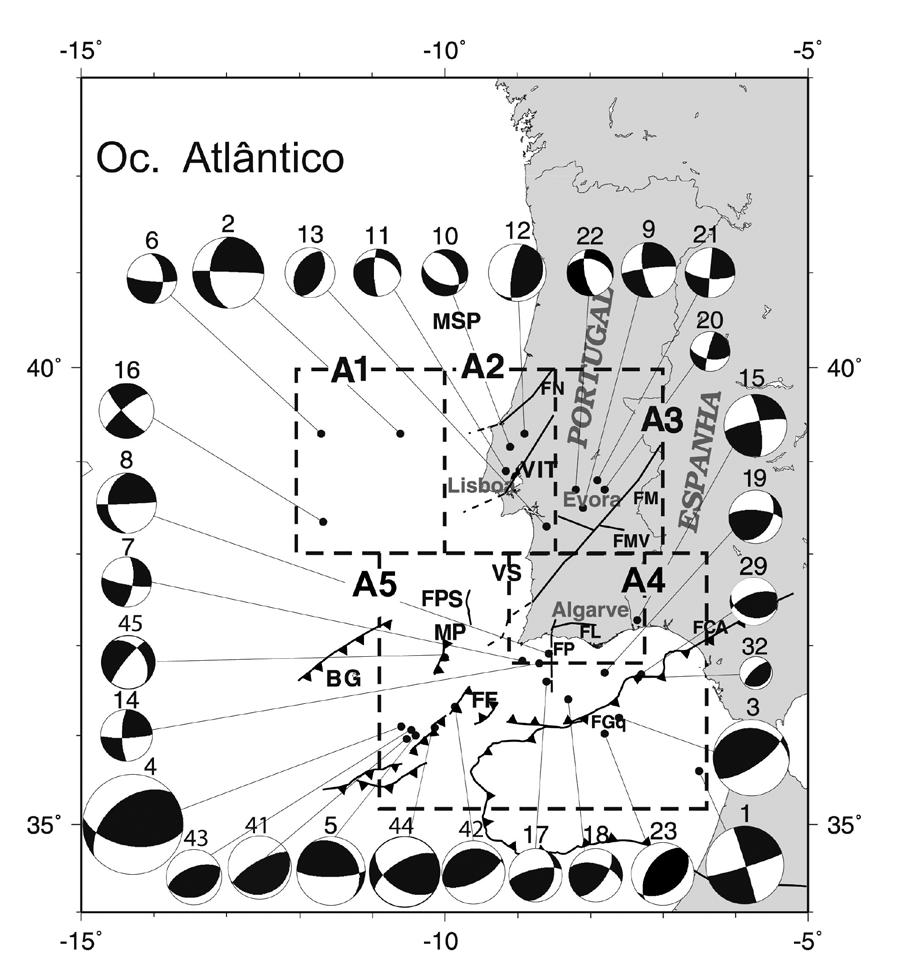 5) e de 28 de Fevereiro de 1969 (Ms = 8.1) propostos por Grandin et al. (2007a).