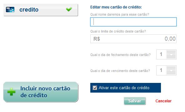 ADICIONAR DESPESA: clique em Adicionar despesa com cartão e