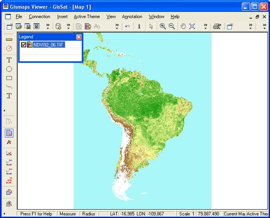 Figura 6 - Visualização da imagem NDVI92_06.tfw 6.