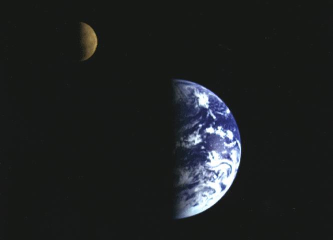 A Terra e o seu satélite natural: astros iluminados