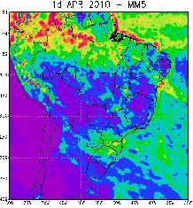 Em resumo, o MM5 e o MRF representaram bem a distribuição espacial da chuva do mês de abril de 2010 para o país de modo geral para o primeiro dia de previsão,