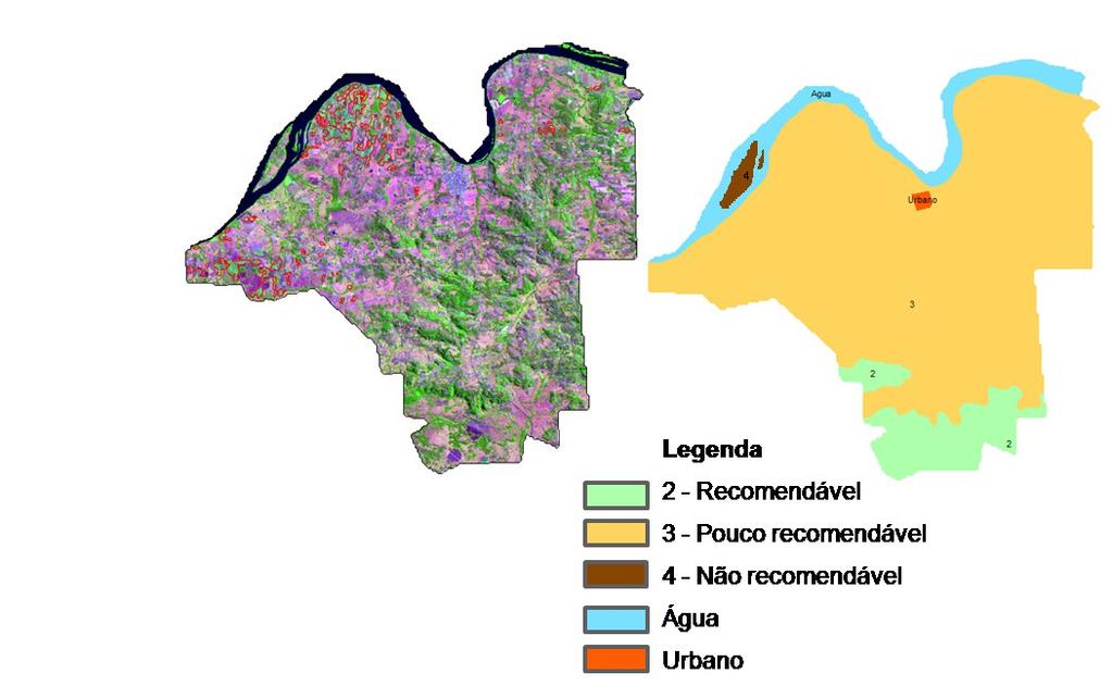 RESULTADOS E DISCUSSÃO Depois de feita a classificação e identificação das áreas com cana-de-açúcar, as imagens foram comparadas visualmente ao zoneamento edáfico da cana-de-açúcar para o Estado do