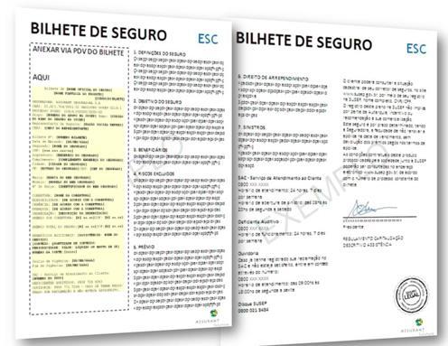 Pós vendas Seu cliente receberá o bilhete do seguro Contendo as