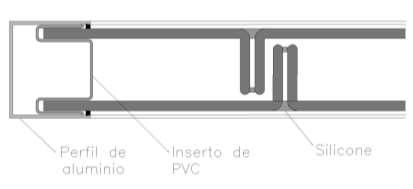 SEQUÊNCIA DE MONTAGEM NOTA: Quando houver necessidade de corte vertical para completar o Fechamento do vão, utilizar o inserto de PVC superior no perfil lateral. Exemplo: 13.