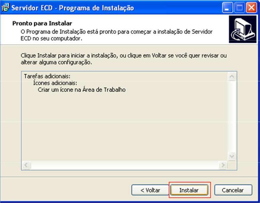 Clique em Instalar. Manual do aplicativo Aguarde a instalação. Ao final clique em Concluir. 2.