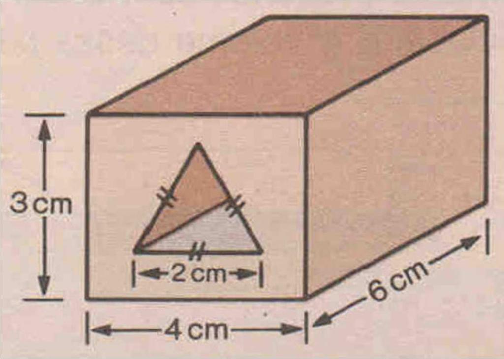 1.9. Volume do prisma Exercício 8: Uma certa peça tem a forma de um paralelepípedo reto retângulo e