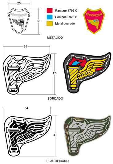 Fig 182 b) o escudo deve ser metálico; c) o escudo deve ter o uso, a disposição e a confecção de acordo com os seguintes critérios: 1.