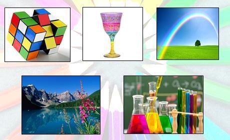 691 Kraisig e Braibante : A Química das Cores... Em seguida, com o auxílio do projetor multimídia, apresentou-se slides com imagens coloridas para o desenvolvimento da problematização inicial.