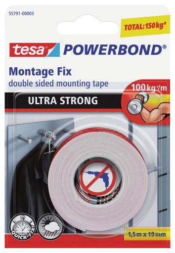 TESA POWERBOND ULTRA FORTE 55791 -Fita de montagem de dupla face mais forte da