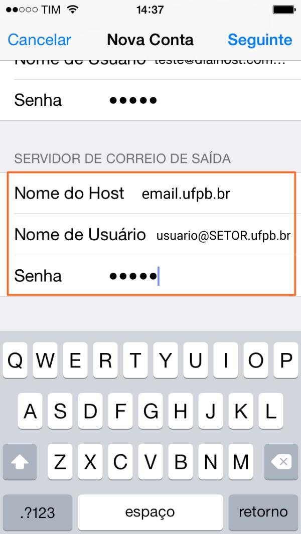 br Senha: Senha da conta de e-mail. 8.